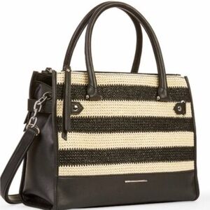 NWT BLACK & WHITE RAFIA BAG INSPIRED BY $700 MARC JACOBS LOOK FOR LESS